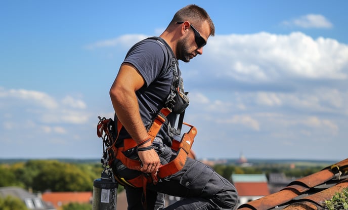 sharib_99689_a_man_on_a_roof_wearing_safety_gear_assessing_the__cef5feeb-e8c6-45d0-b1b1-085f7caea6b8_edit@2x
